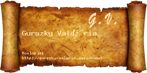 Gurszky Valéria névjegykártya
